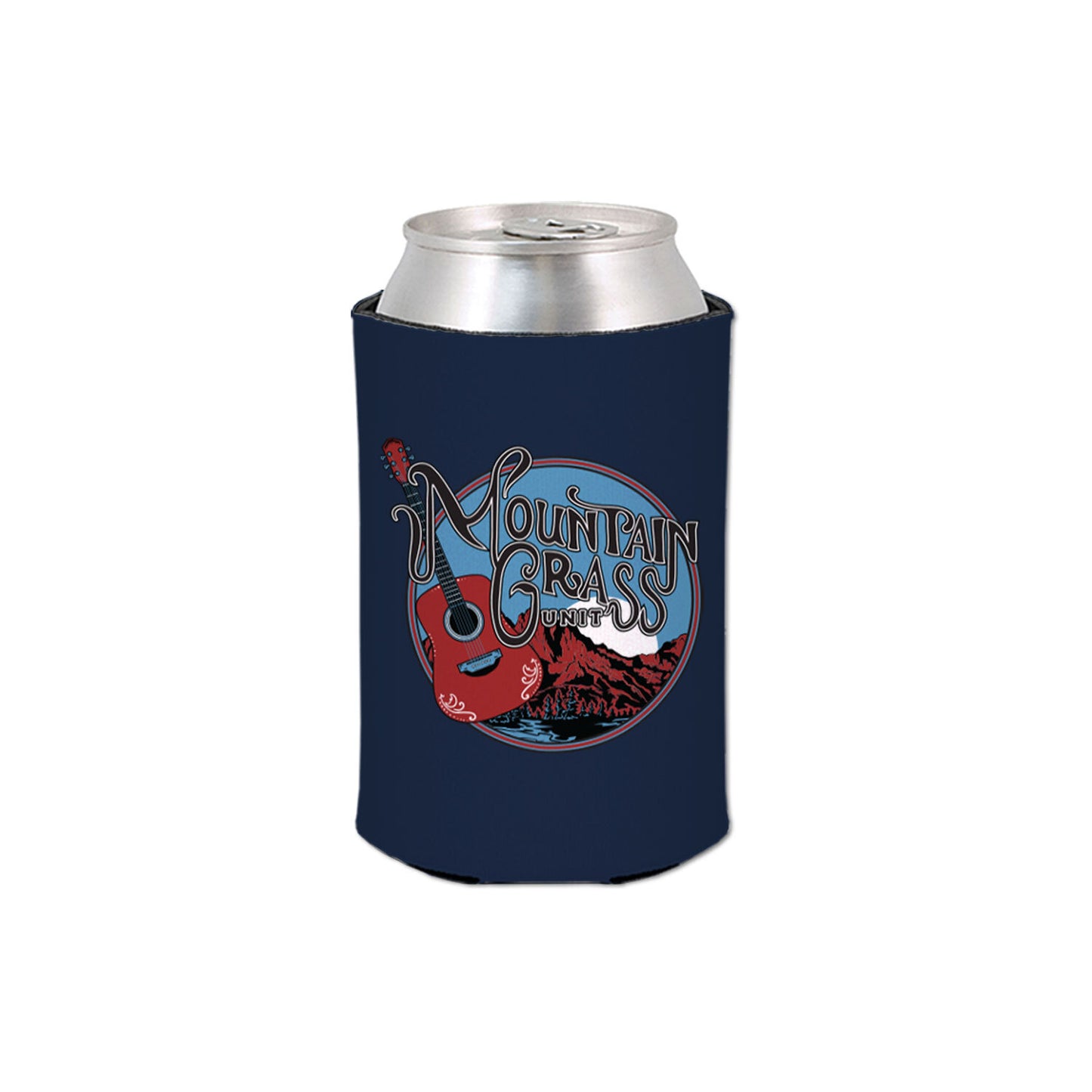 Mountain Guitar Logo Can Cooler - Navy