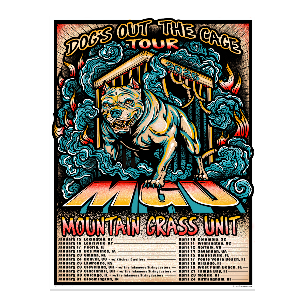 Dog's Out The Cage 2026 Tour Poster