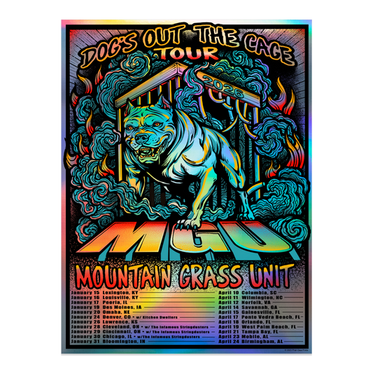 Dog's Out The Cage 2026 Tour Foil Poster