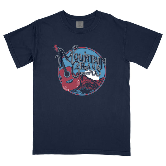 Mountain Guitar Logo Navy Tee
