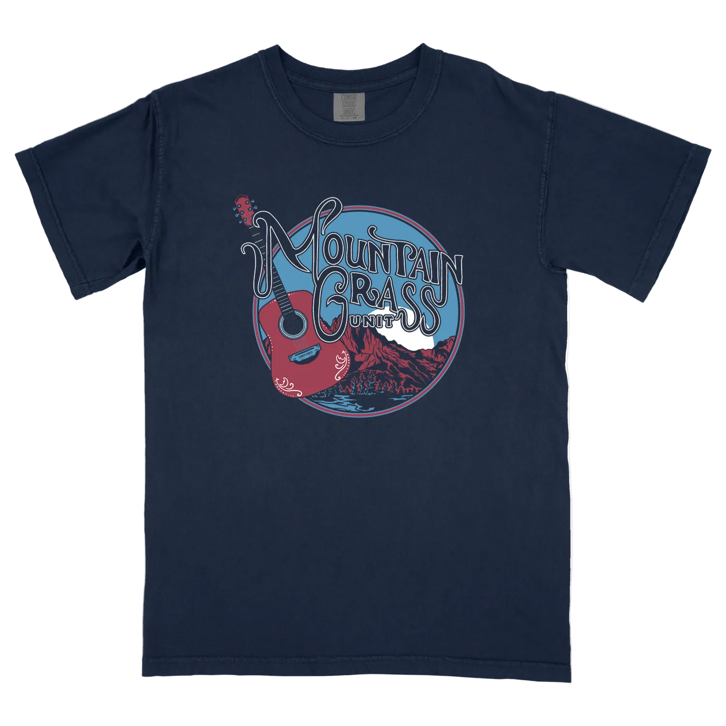 Mountain Guitar Logo Navy Tee