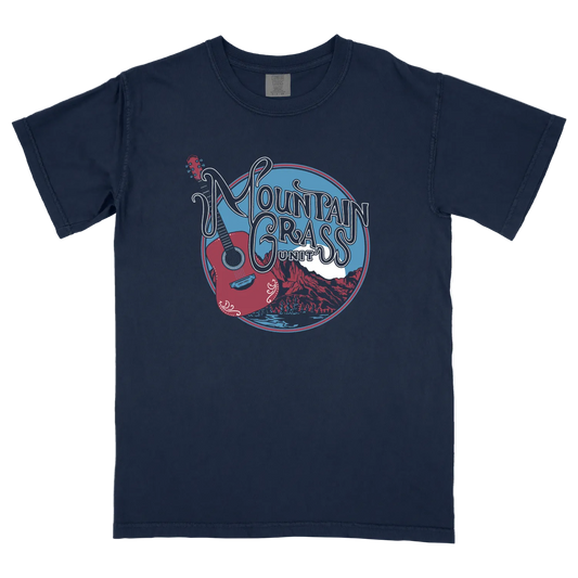 Mountain Guitar Logo Navy Tee